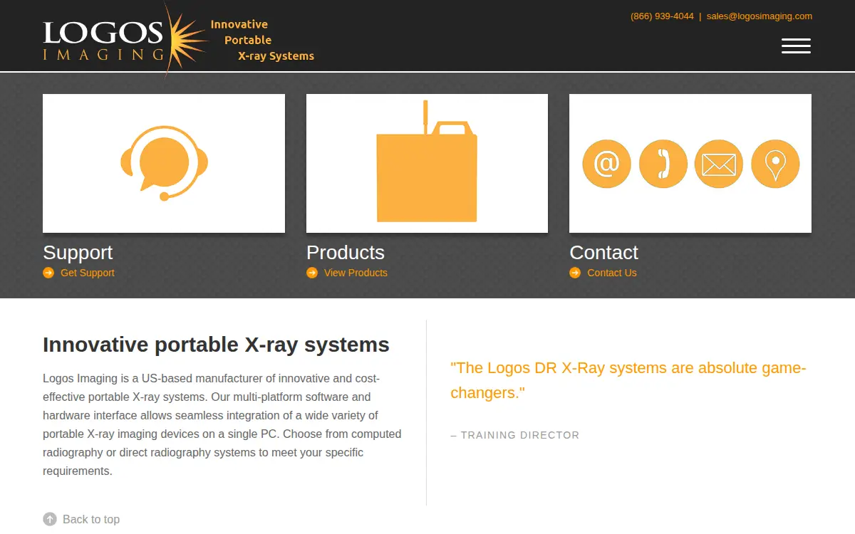 Homepage of Logos Imaging LLC