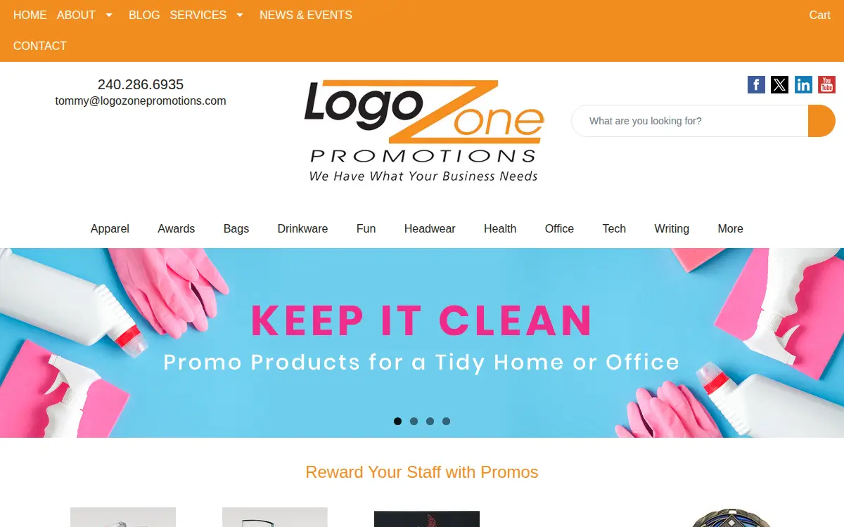 Homepage of Logozone Promotions LLC