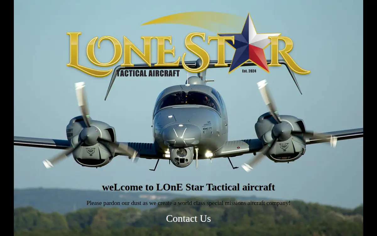 Homepage of Lone Star Tactical Aircraft LLC