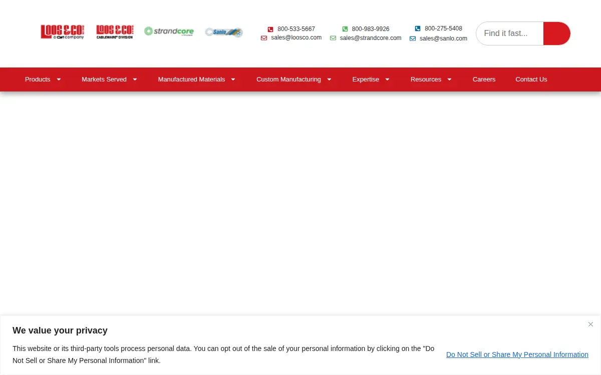 Homepage of Loos & CO INC