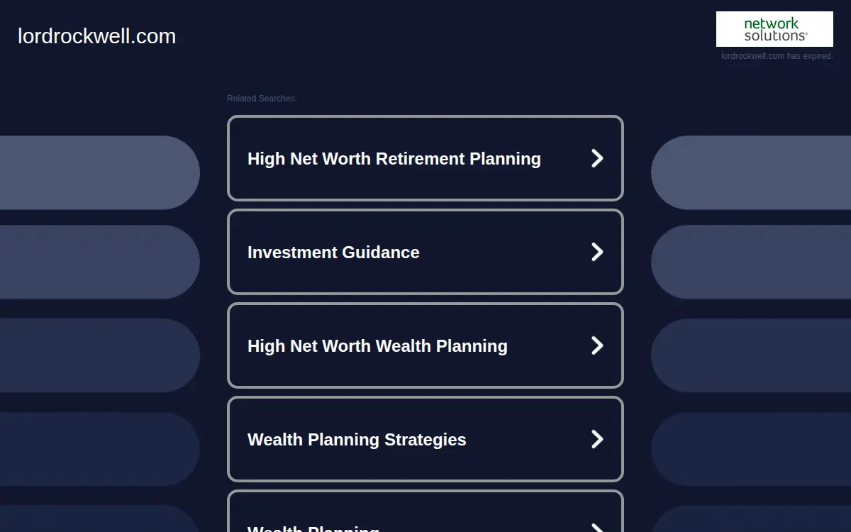 Homepage of Lord Rockwell LLC