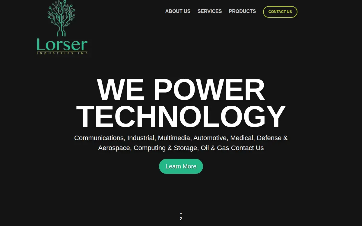 Homepage of Lorser Industries INC