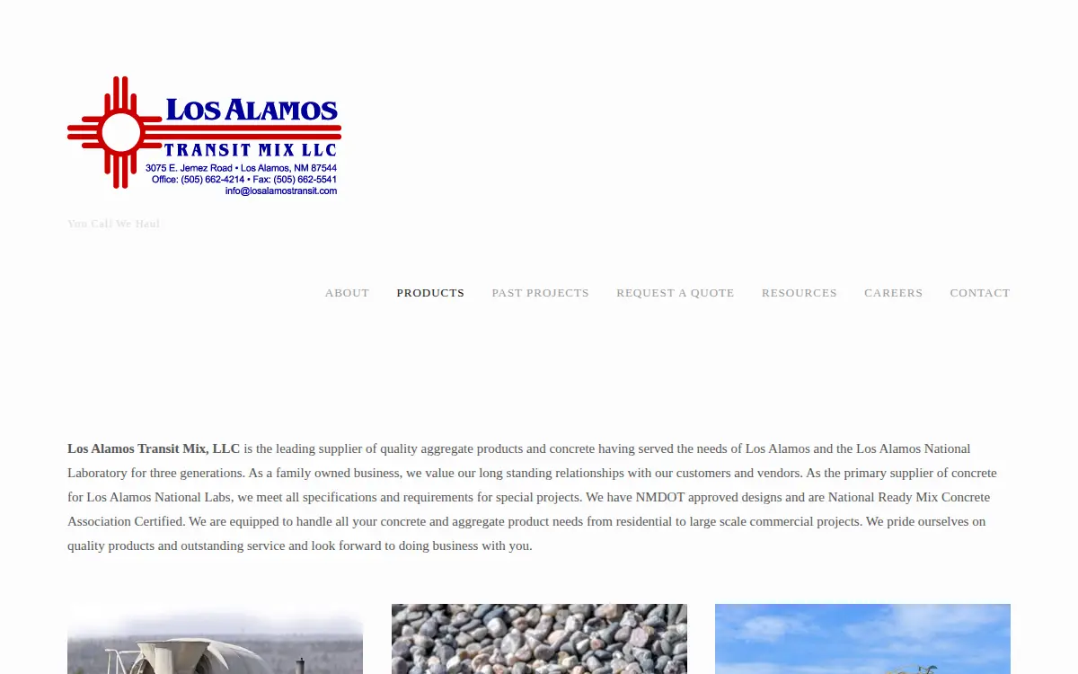 Homepage of Los Alamos Transit Mix LLC