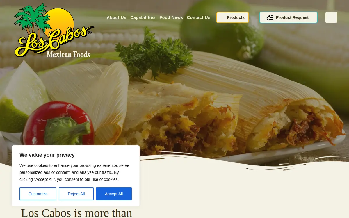 Homepage of M.c.i. Foods, INC.