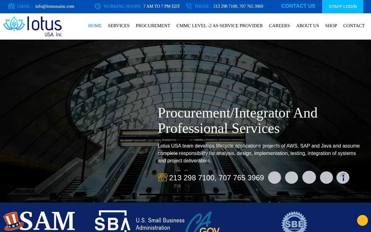Homepage of Lotususa, INC.