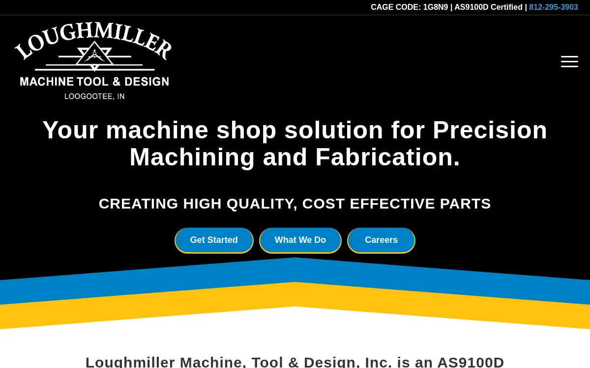 Homepage of Loughmiller Machine, Tool & Design