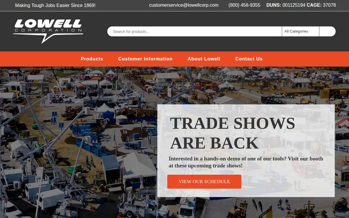 Homepage of Lowell Corporation