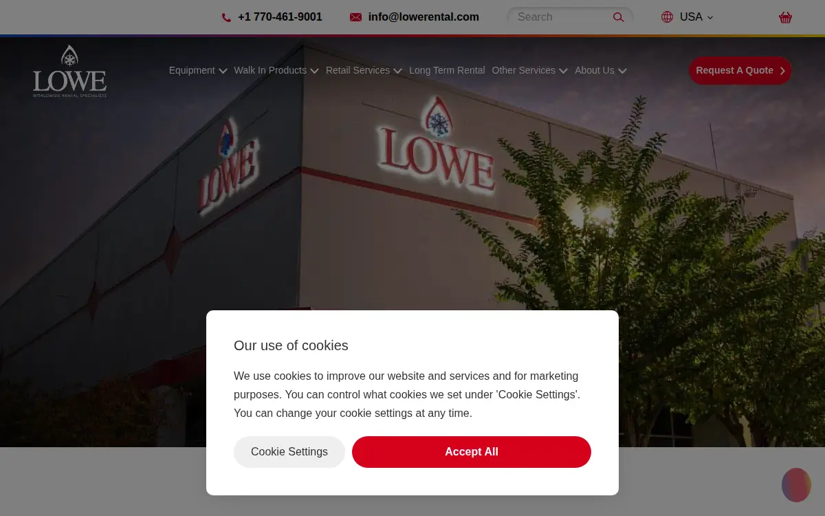 Homepage of Lowe Rental INC