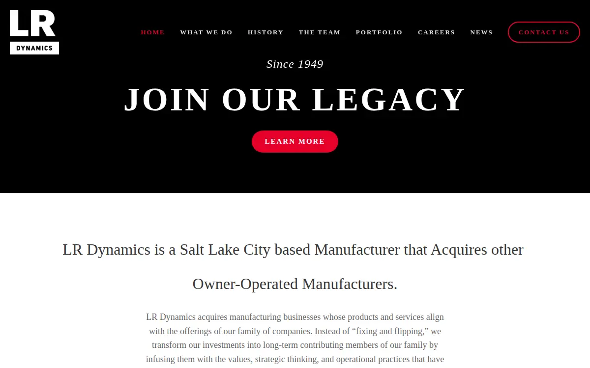 Homepage of Lr Dynamics, INC