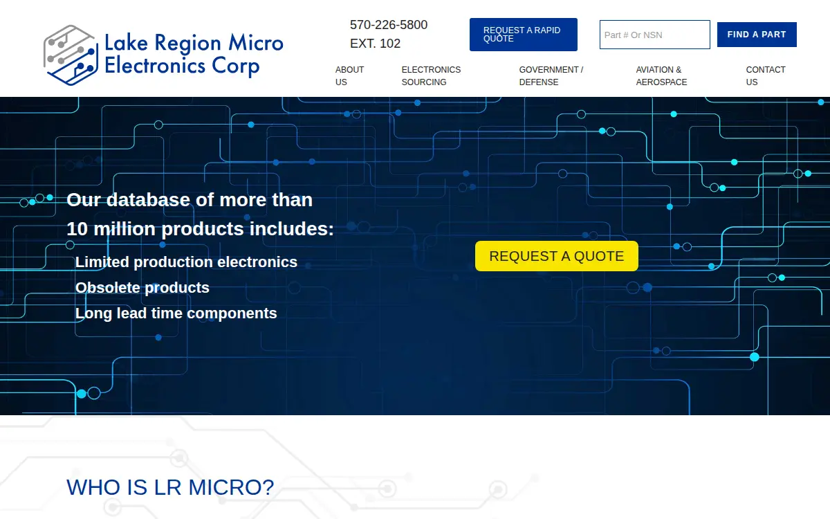 Homepage of Lake Region Micro Electronics CORP.