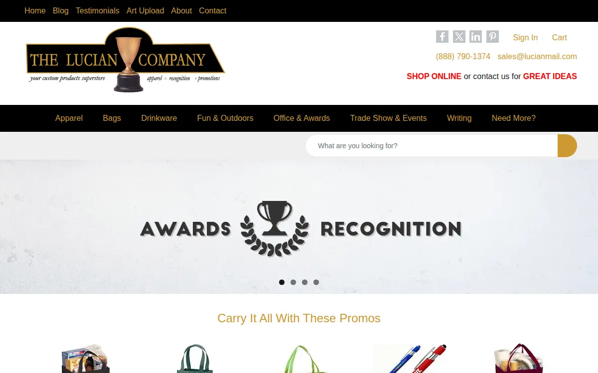 Homepage of Lucian Enterprises INC.