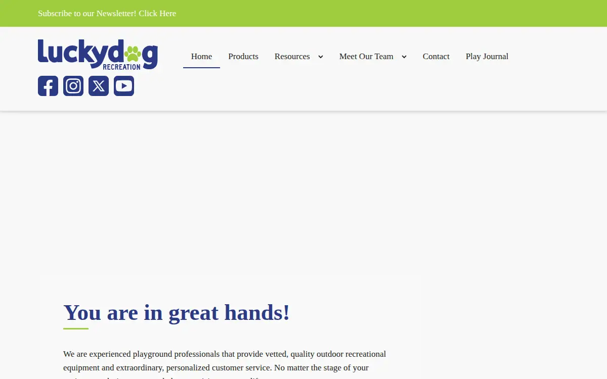 Homepage of Luckydog Recreation, LLC