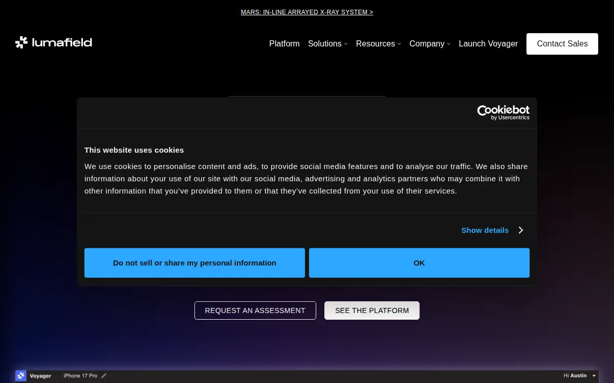 Homepage of Lumafield, INC.