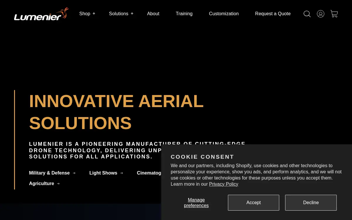 Homepage of Lumenier Holdco LLC