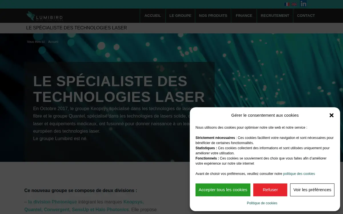 Homepage of Lumibird INC