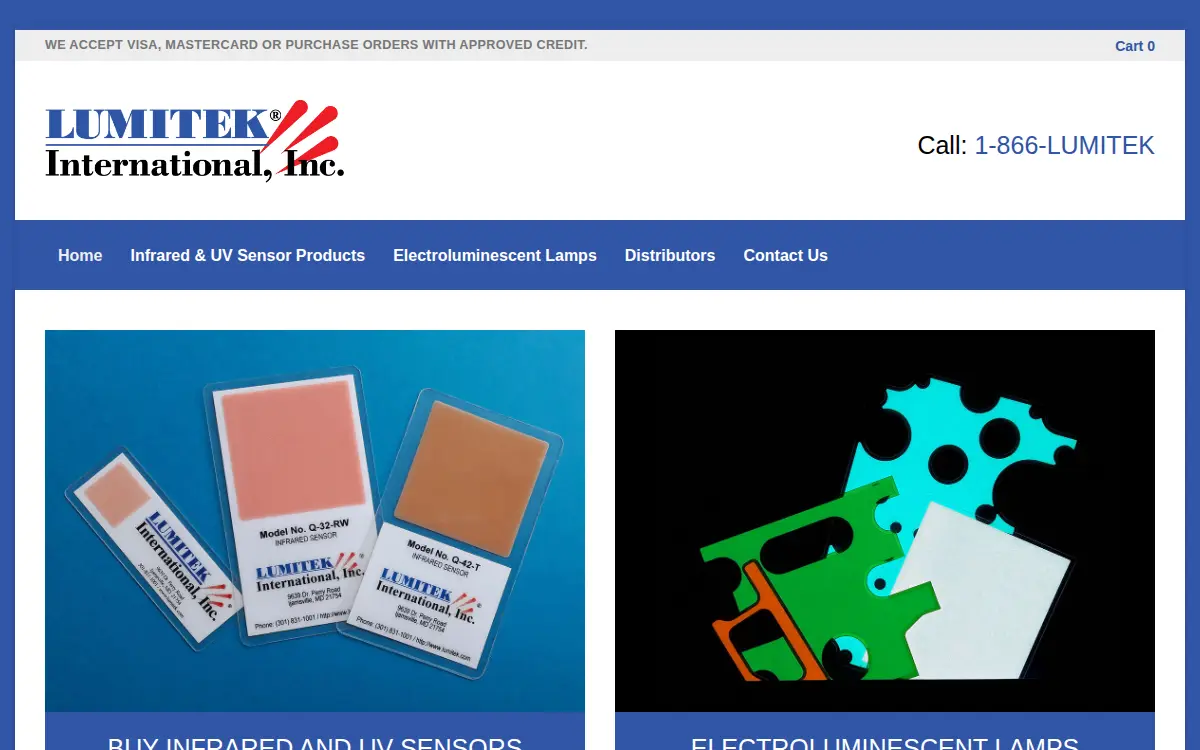 Homepage of Lumitek International, INC.