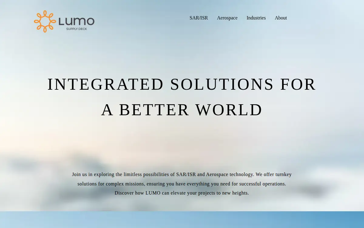 Homepage of Lumo Supply Deck
