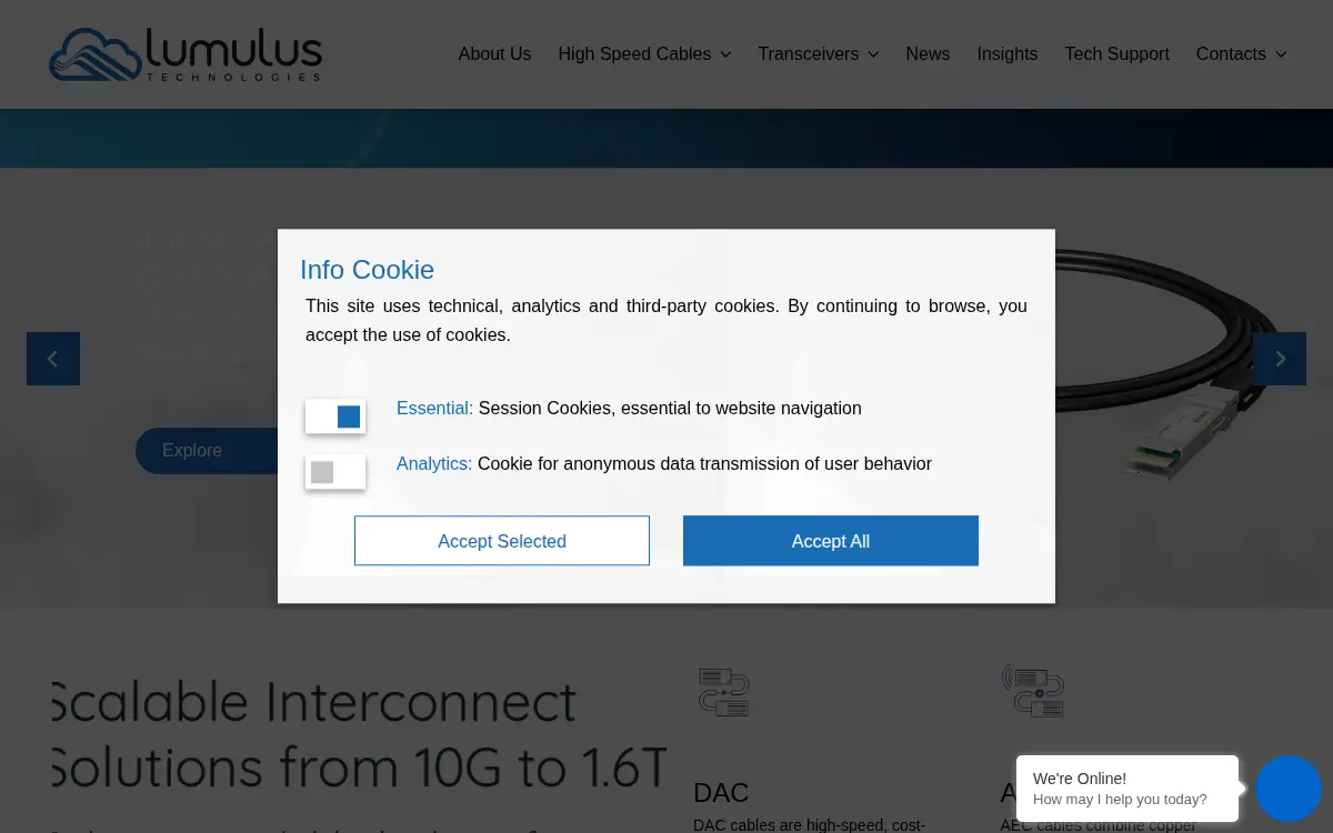 Homepage of Lumulus Technologies, INC