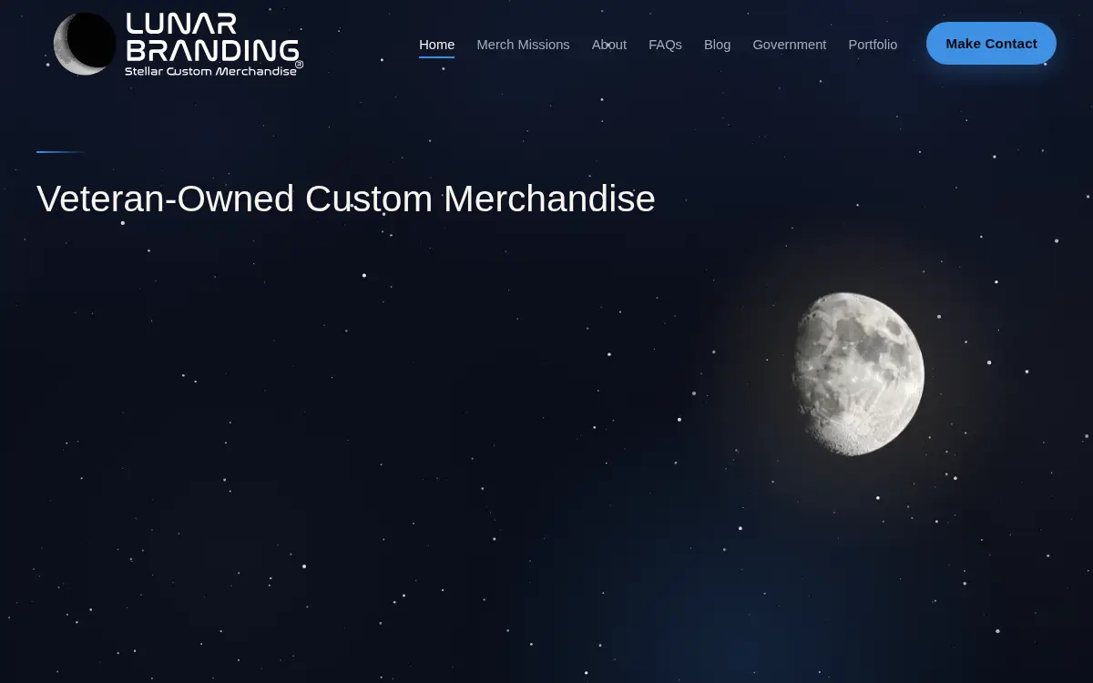Homepage of Lunar Branding LLC