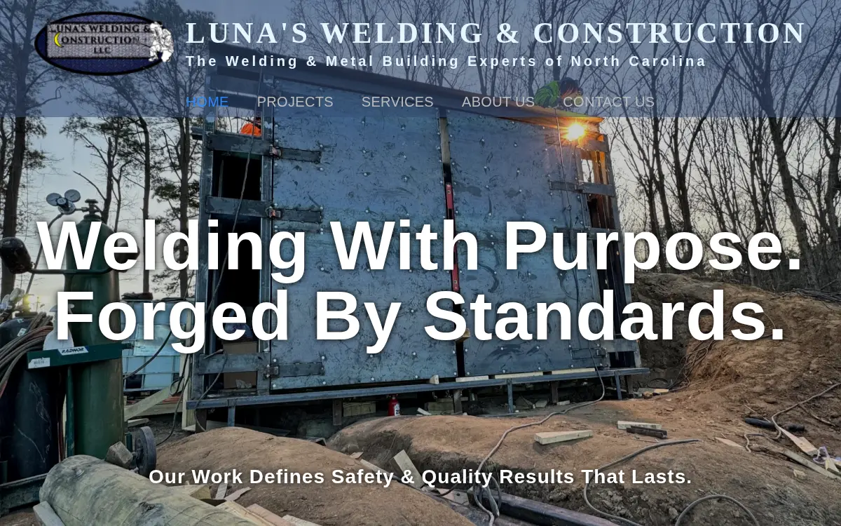 Homepage of Luna's Welding & Construction L.l.c.