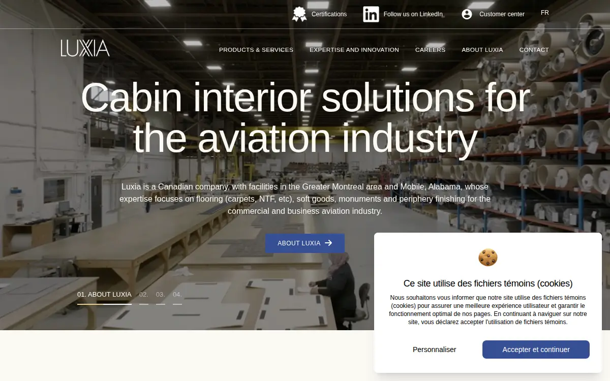 Homepage of Luxia INC