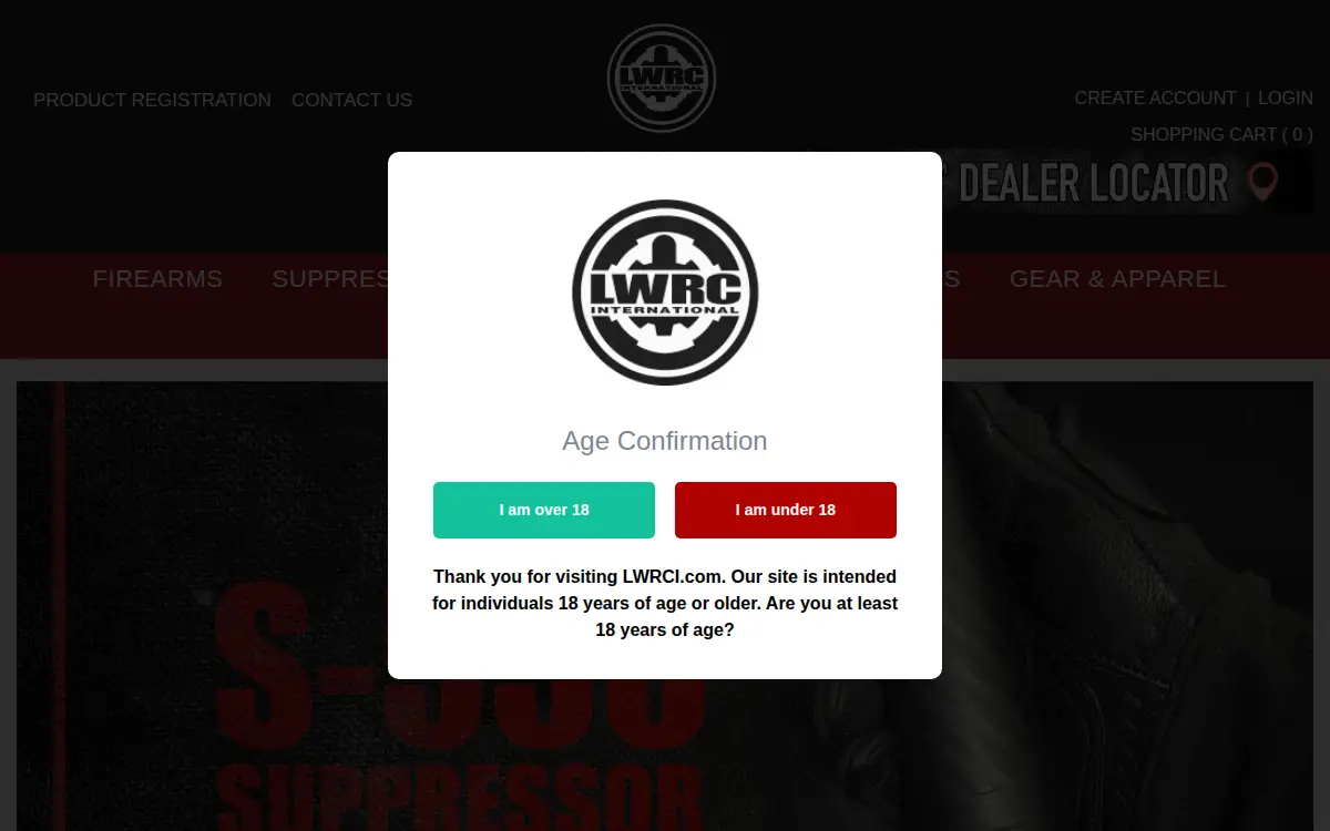Homepage of Lwrc International, LLC