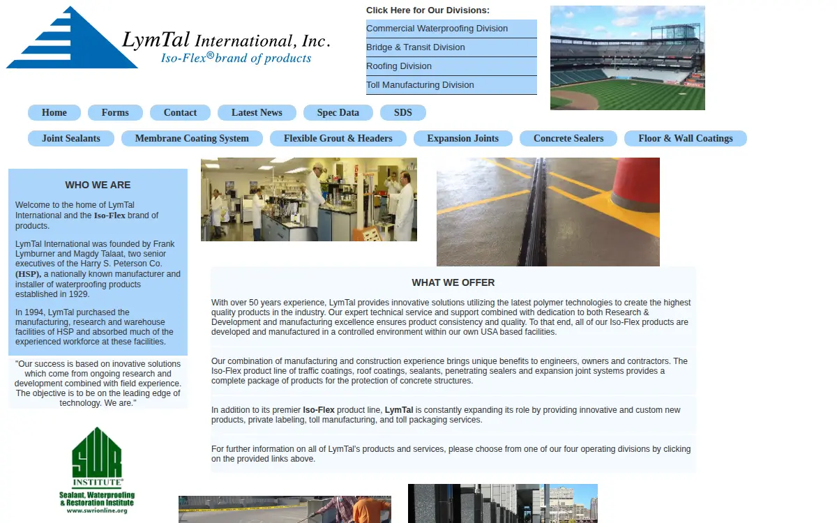 Homepage of Lymtal International INC