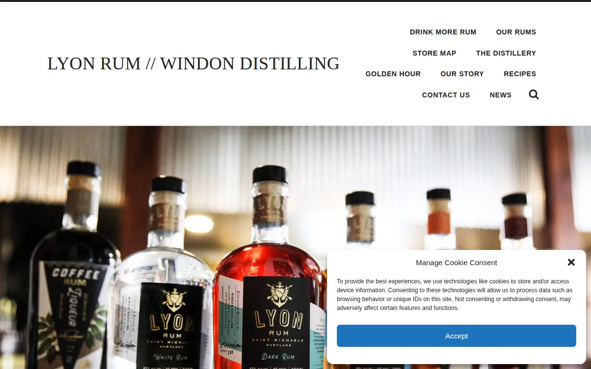 Homepage of Lyon Distilling Company, LLC