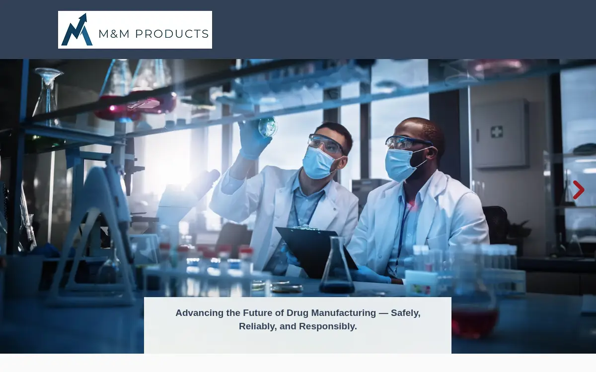 Homepage of M & M Products, L.l.c