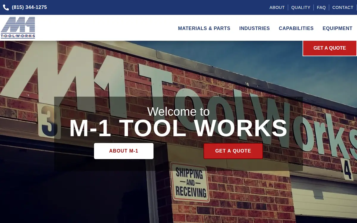 Homepage of M-1 Tool Works, INC.