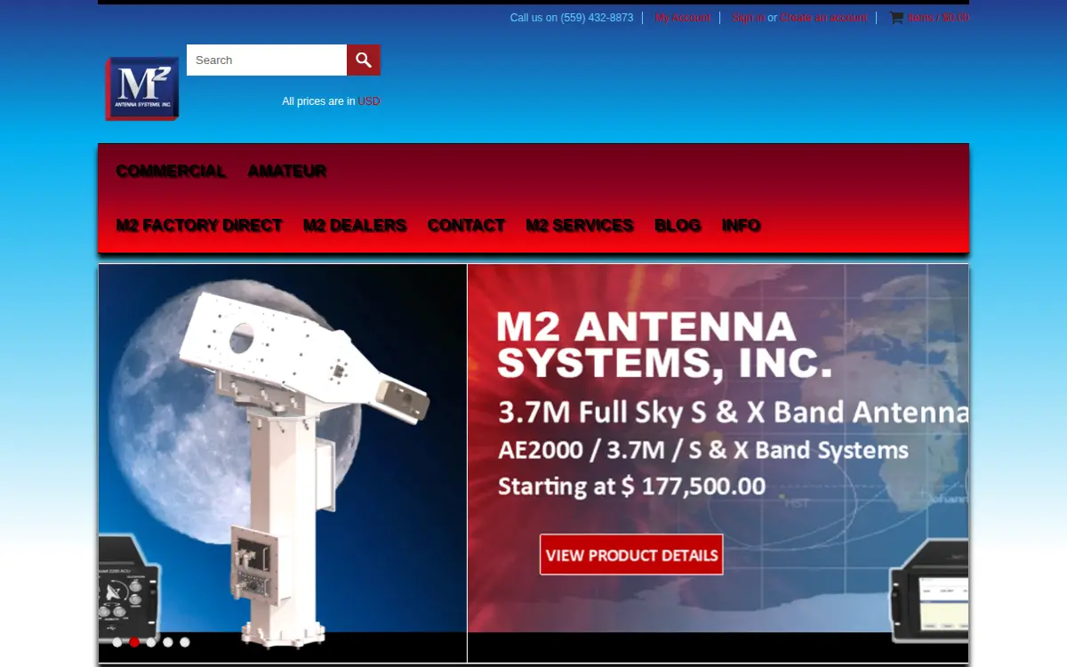 Homepage of M2 Antenna Systems, INC.