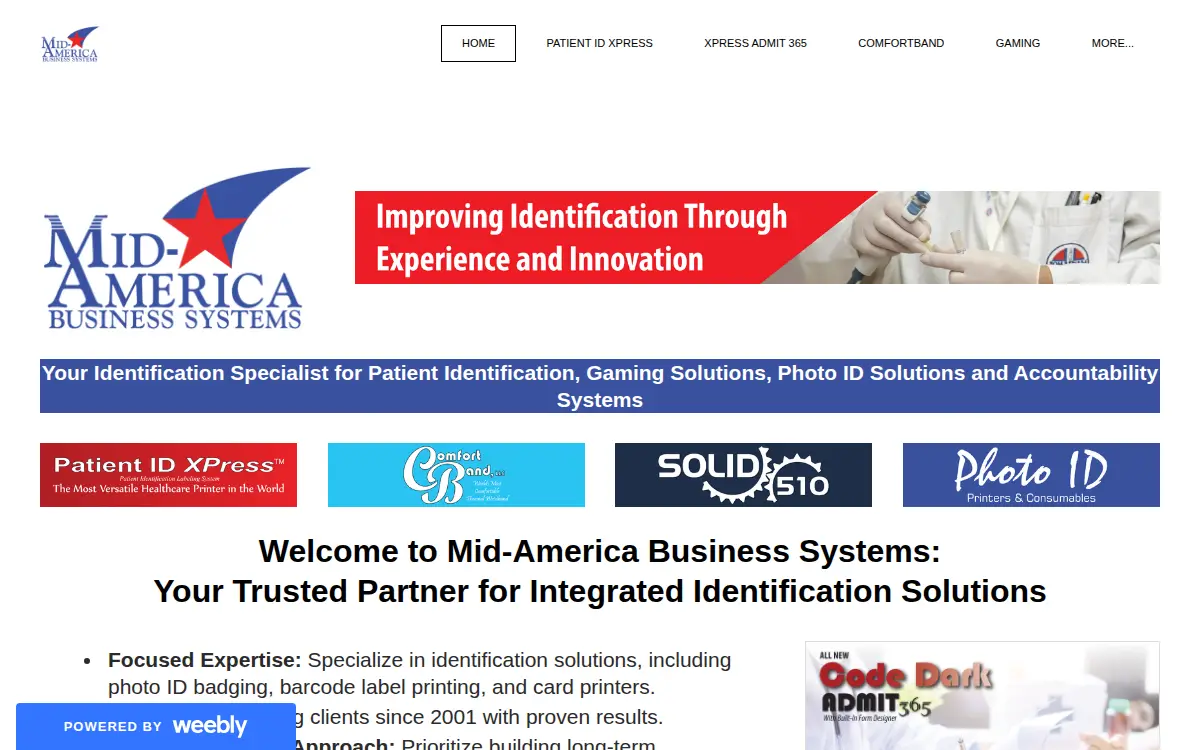Homepage of Mid-america Business Systems, LLC