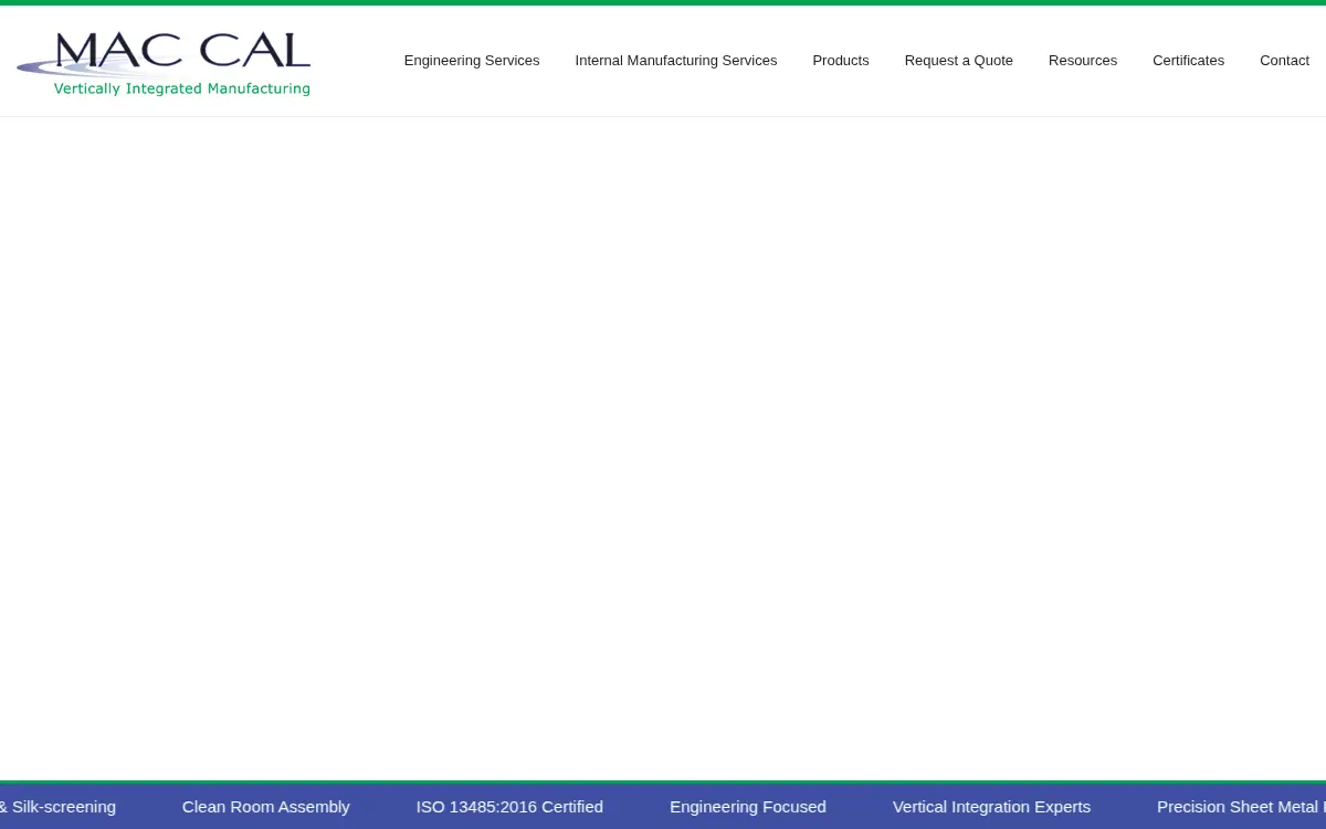 Homepage of Mac Cal CO