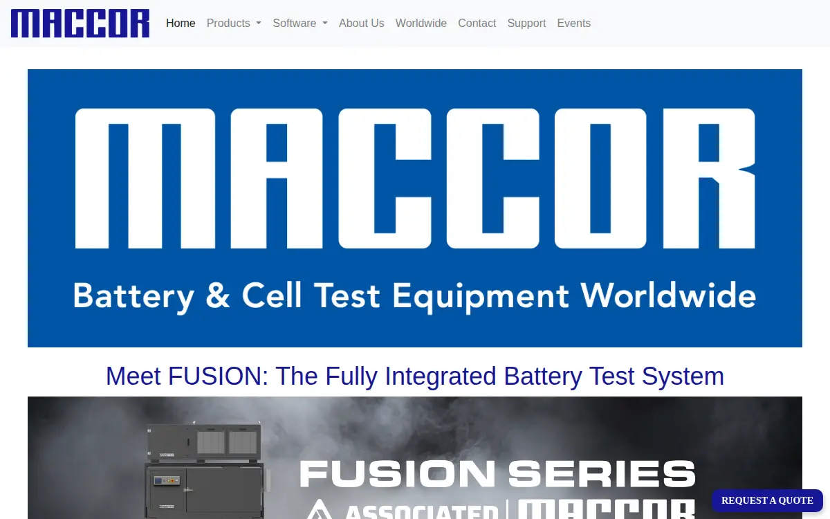 Homepage of Maccor INC