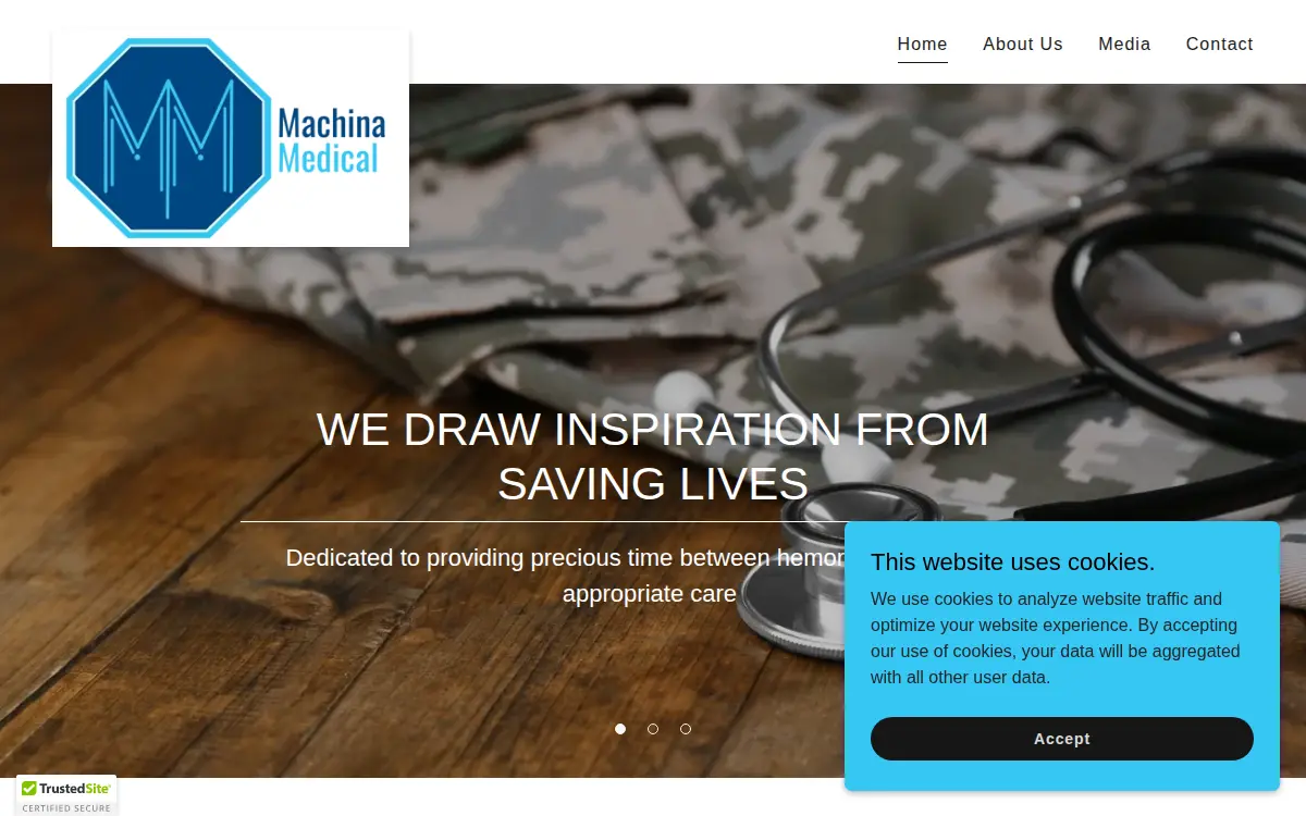 Homepage of Machina Medical Corporation