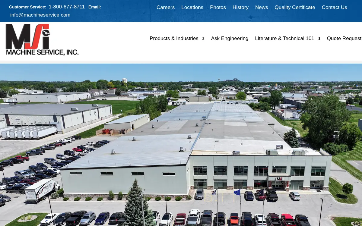 Homepage of Machine Service, INC.