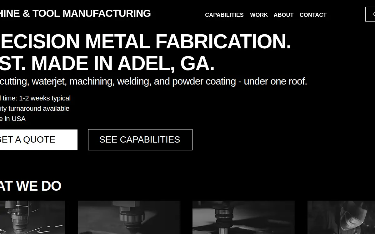 Homepage of Machine & Tool Manufacturing Company
