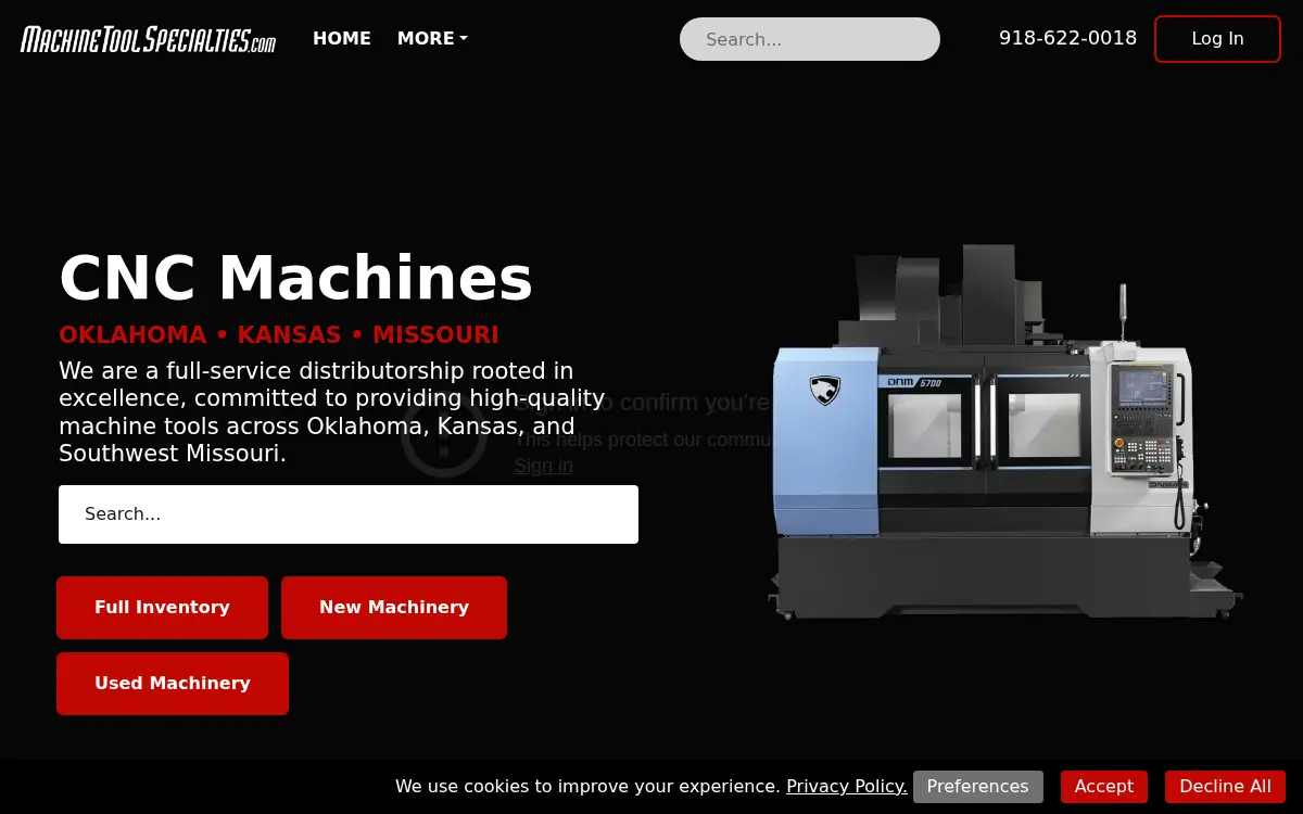 Homepage of Machine Tool Specialties, LLC