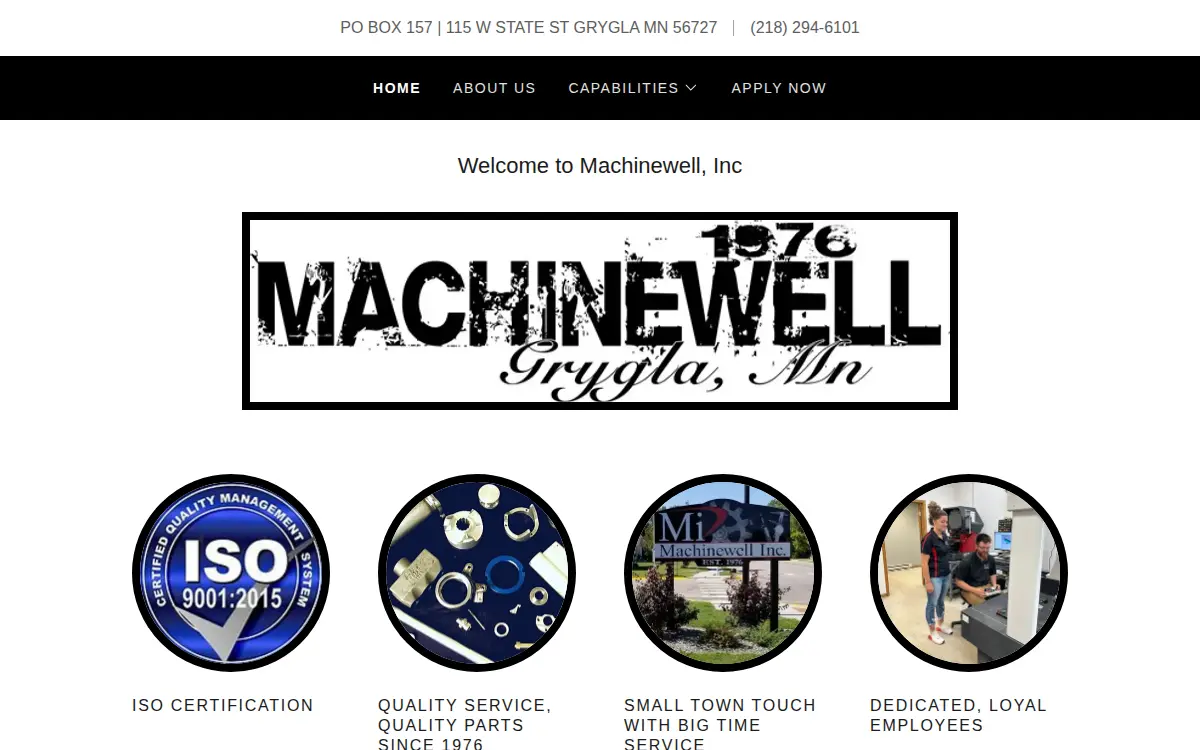 Homepage of Machinewell, INC.