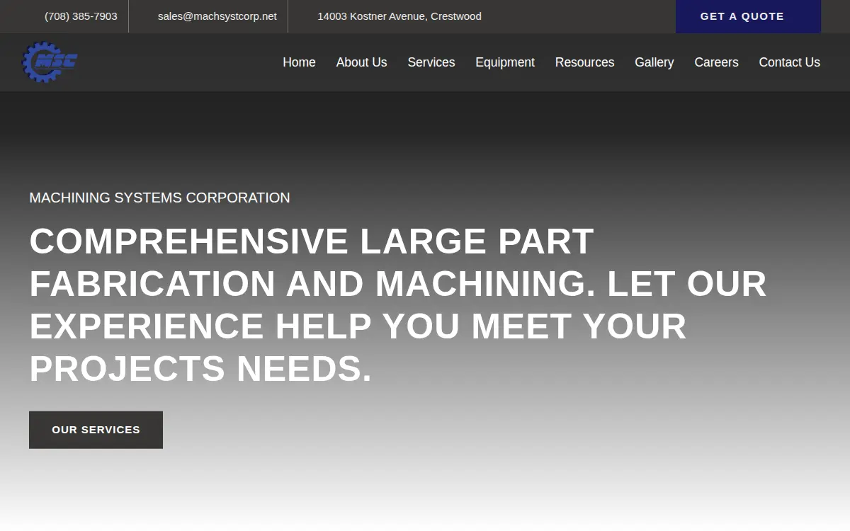 Homepage of Machining Systems Corporation