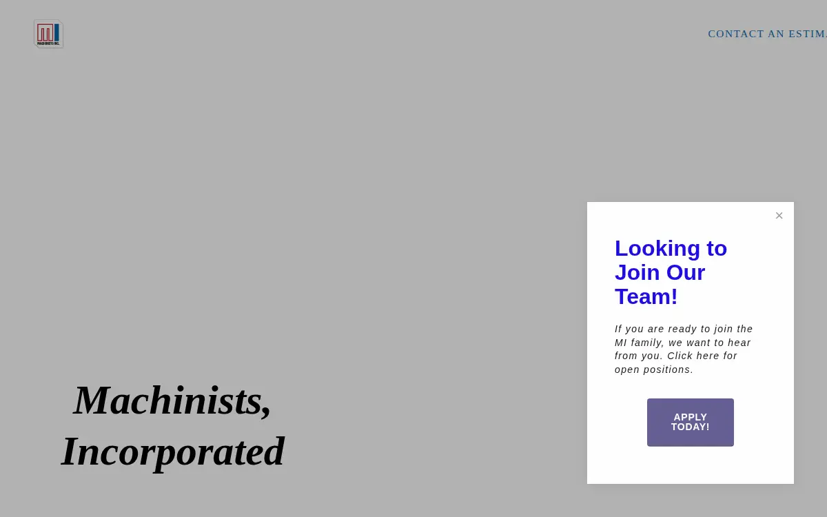 Homepage of Machinists, INC.