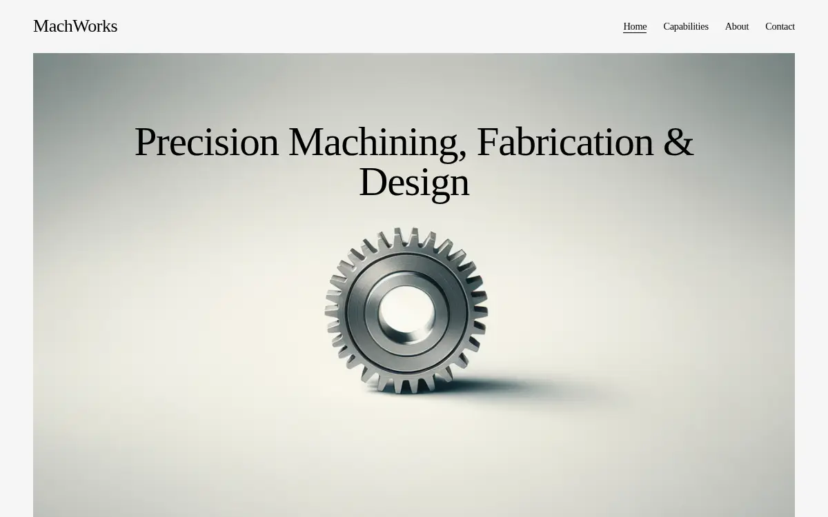Homepage of Machworks LLC