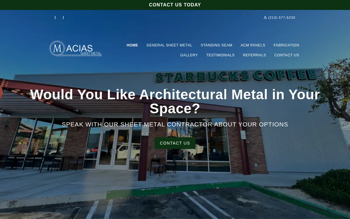 Homepage of Macias Sheet Metal