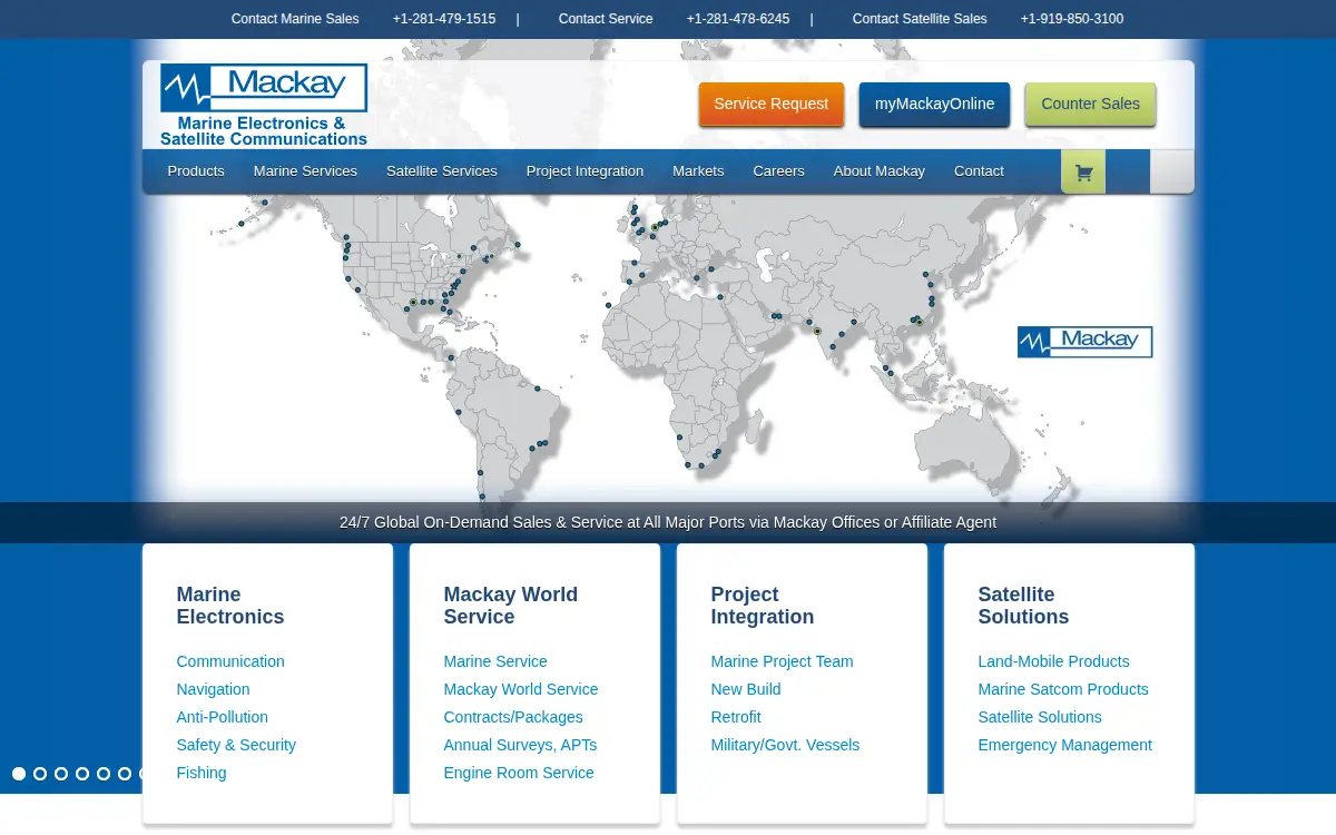 Homepage of Mackay Communications, INC
