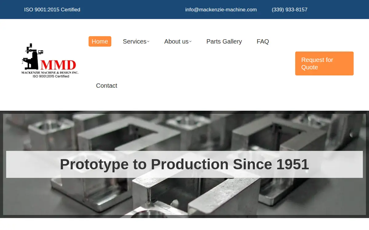Homepage of Mackenzie Machine & Design INC