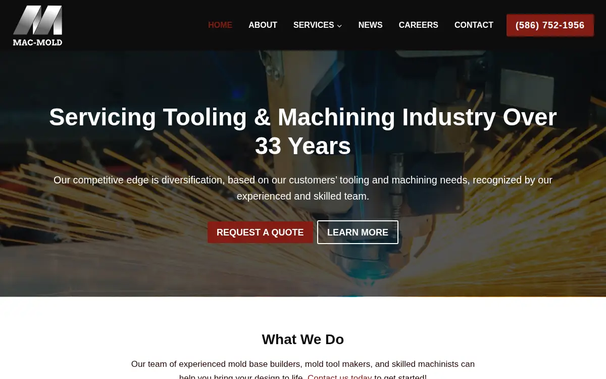 Homepage of Mac-mold Base, INC