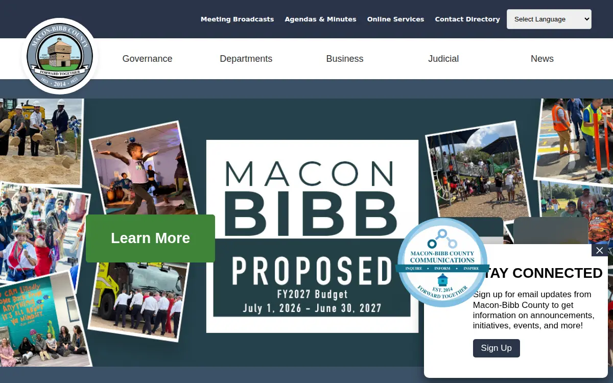 Homepage of Macon-bibb County