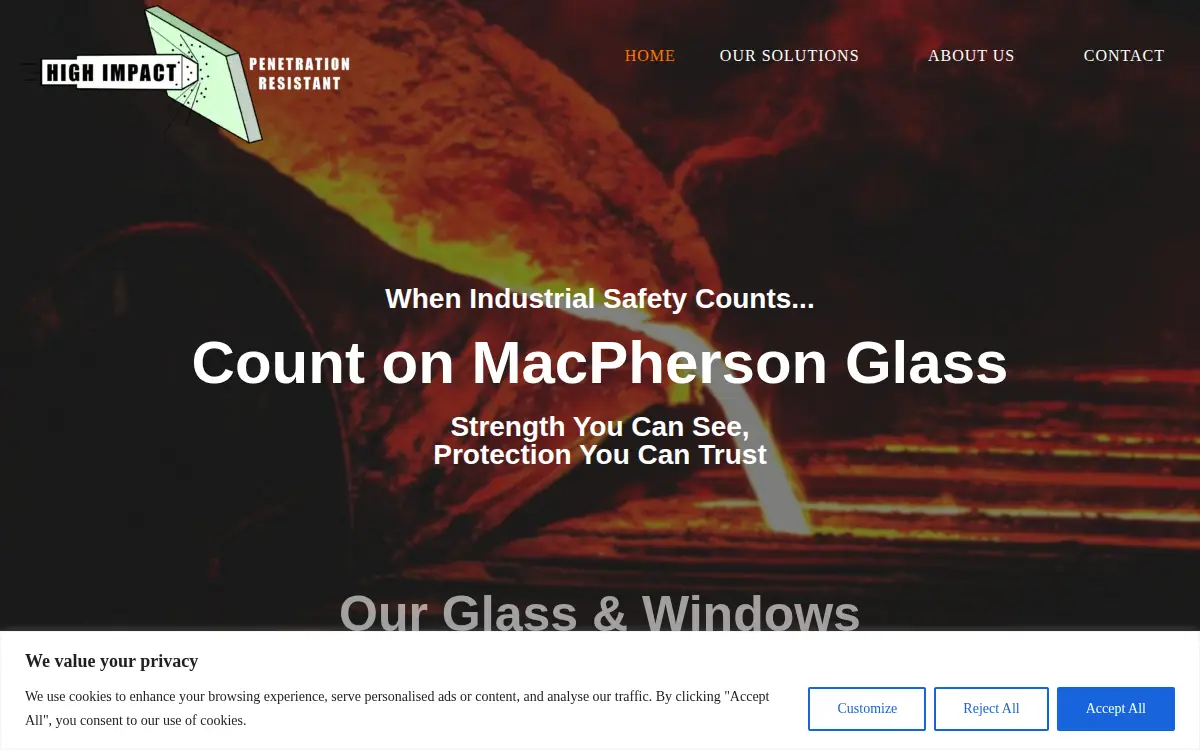 Homepage of Macpherson Engineering, INC