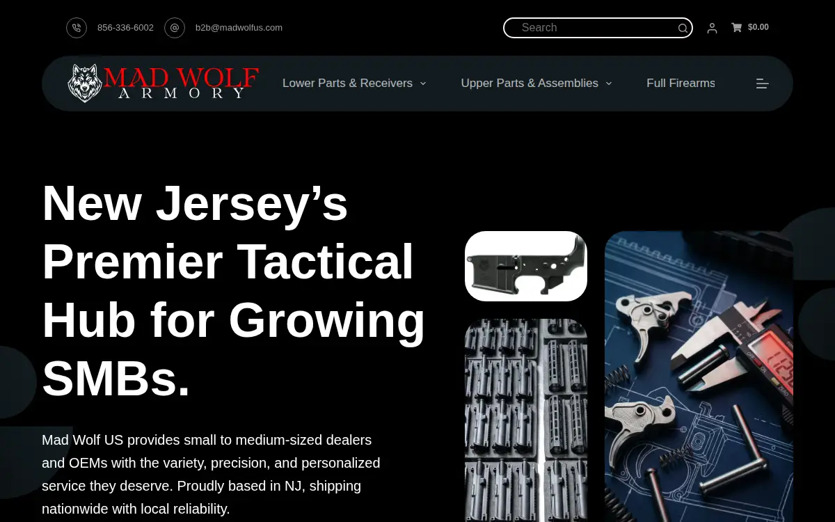 Homepage of Mad Wolf USA LLC
