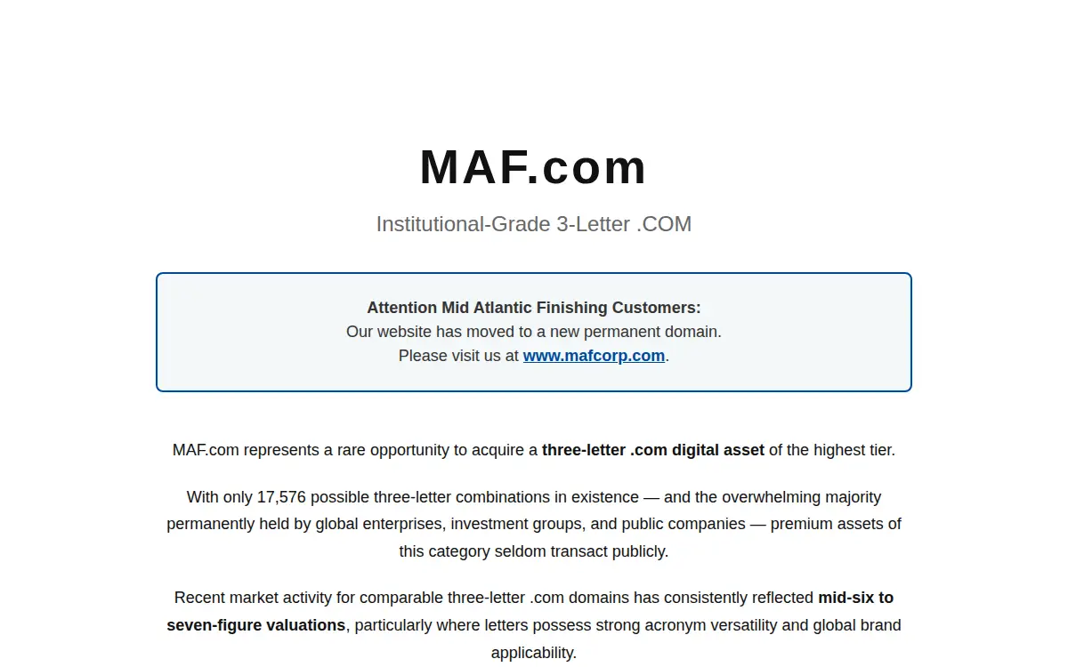 Homepage of Mid-atlantic Finishing CORP.